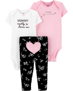 Carter's 3-Piece Heart Little Character Set Mommy Really Love me