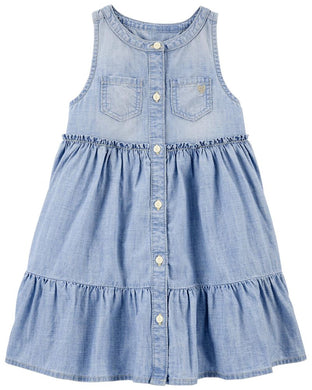 Vestido Jeans de Volantes en estilo Barcelona 3 y 4 Años OshKosh