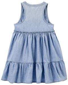 Vestido Jeans de Volantes en estilo Barcelona 3 y 4 Años OshKosh