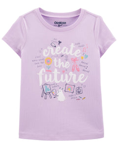 Camiseta estampada OshKosh Originals Morada Create your Future 3 y 4 Años